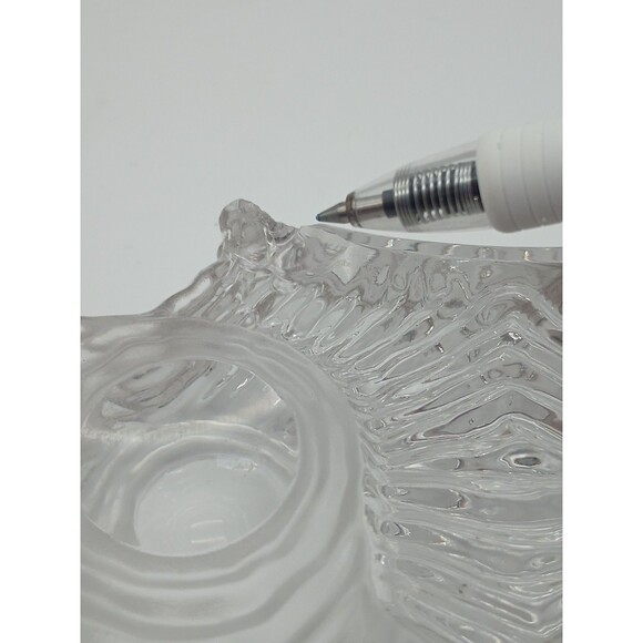 Vtg Xavier Melendez Signed Glass Owl Face Large Heavy Glass Art  DAMAGED - Picture 4 of 6